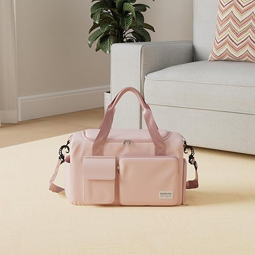Miniatura 2 de Bolsa de Gimnasio Pequeña para Mujer, Bolsa de Lona de Viaje, Bolsa de Fin de Semana con Compartimento para Zapatos