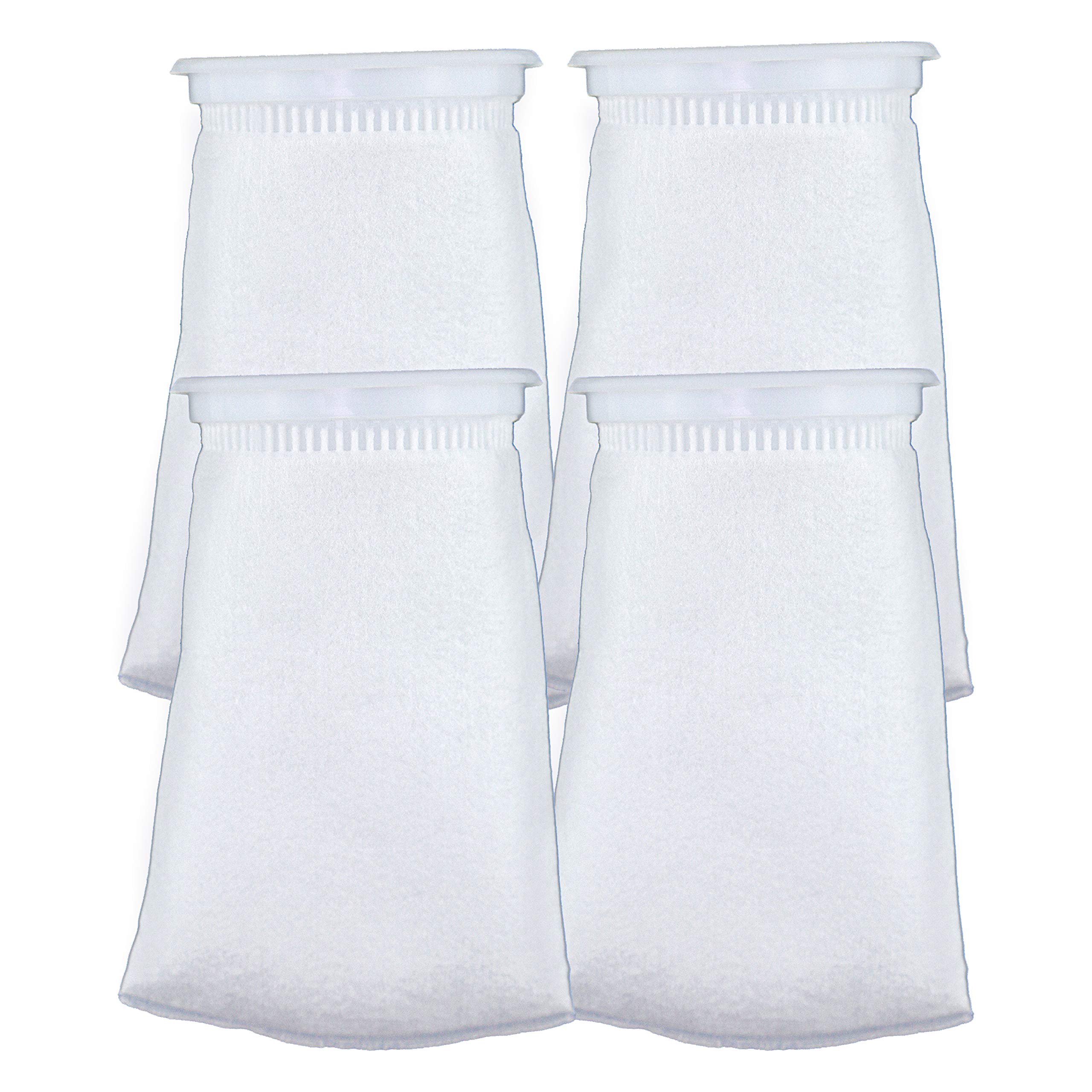 AQUA KTAquarium 200um Micro Filter Sock Bag for DIY Fish Tank Filter System, 4 Inch Diameter Ring by 7 Inch Filter Sock Length, Pack of 4