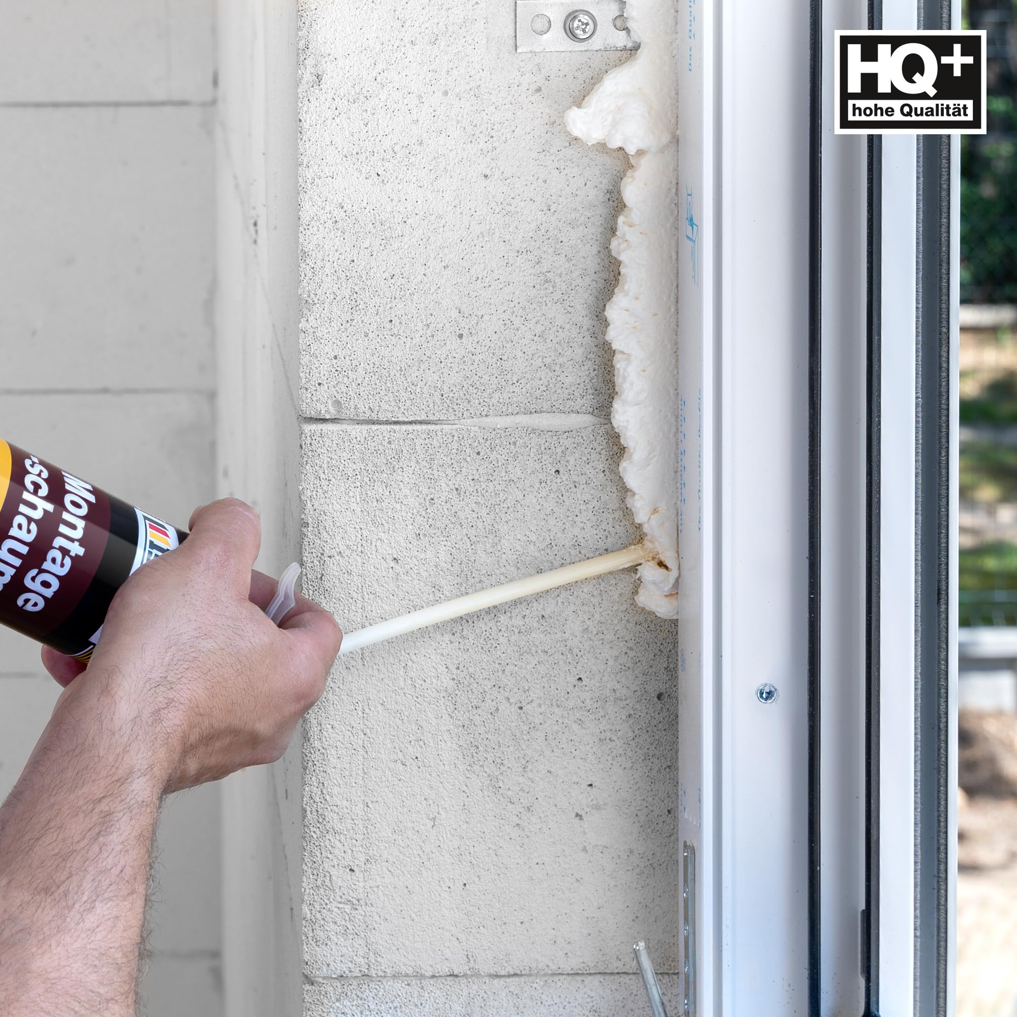 Isolbau Bauschaum B2 Montageschaum mit Aussprührohr - PU-Pistolenschaum Adapterschaum für Montage, Isolierung, Abdichtung, Innen & Außen - 10 x 750 ml