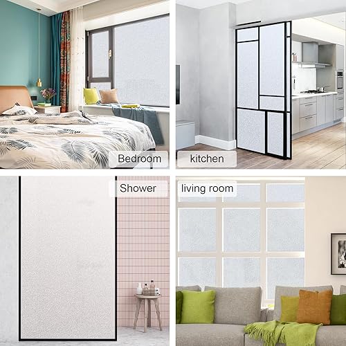 Miniatura 5 de Película de privacidad para ventana película de vidrio esmerilado con bloqueo solar película de vidrio extraíble estática no adhesiva vinilo opaco