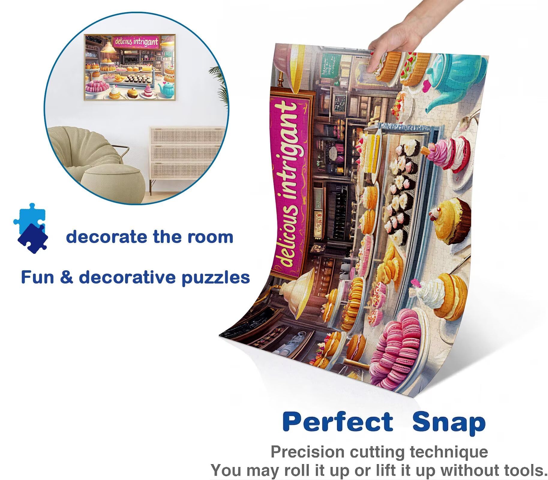 Puzzle 4000 elementów dla dorosłych, chleb kreskówka trudne i kolorowe drewniane puzzle, duża łamigłówka 141,5 x 87,5 cm, antystresowa gra z plakatem, dekoracja ścienna domu, prezent dla kobiet w0-633