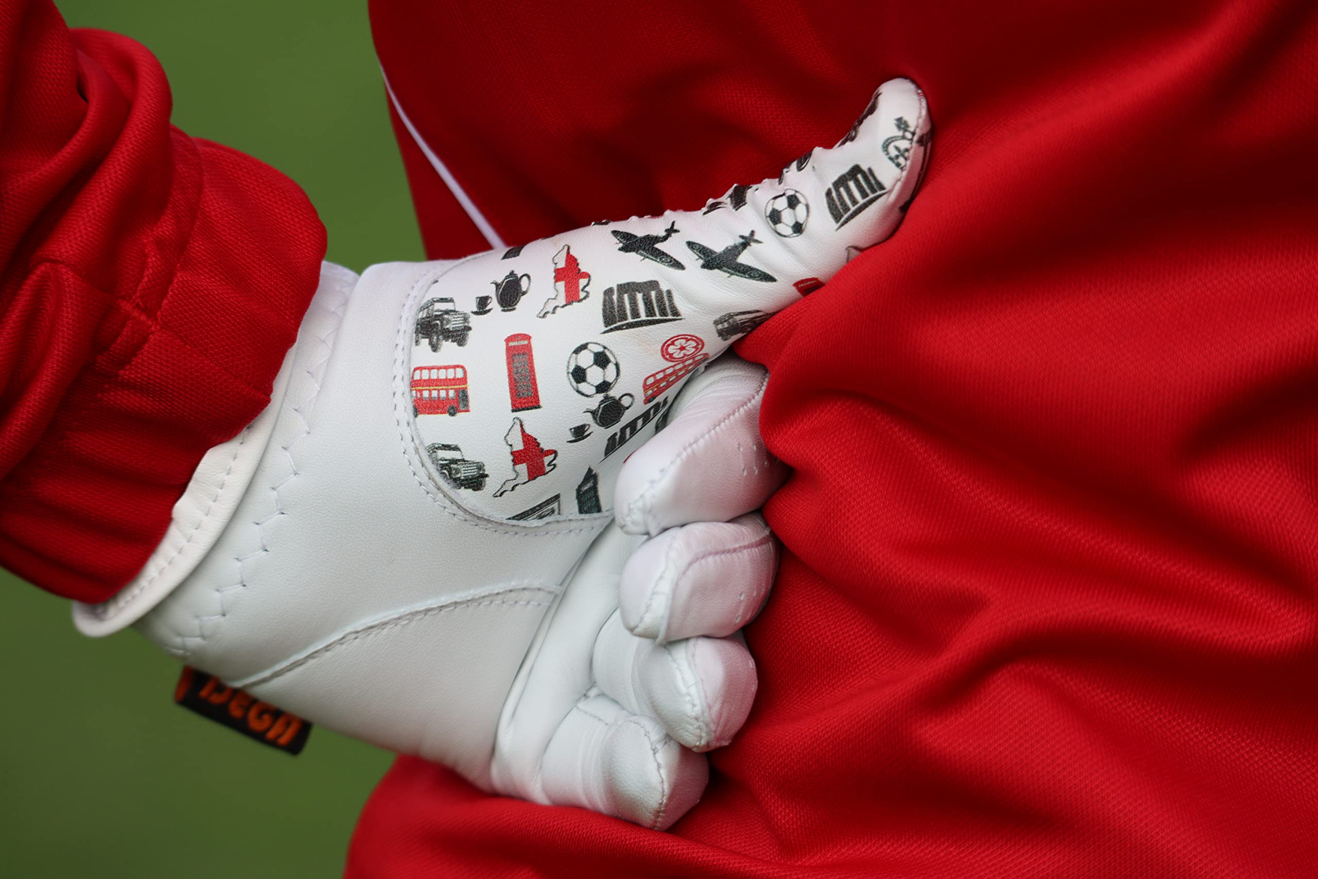 DEGA Golf Gloves 2 Pack 100% Cabretta Leather Golf Glove Men Left Hand Thumb Printed Designs (L, Love England) - Image 4