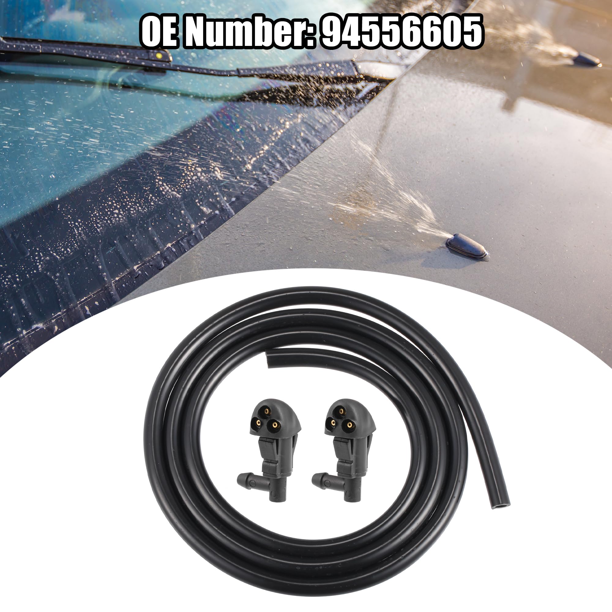 A ABSOPRO Ugelli Tergicristallo Spray Per Chevrolet Cruze 3pz | Colore: Nero, Materiale: Plastica, Dimensioni: 37x15x19mm, OE: 94556605