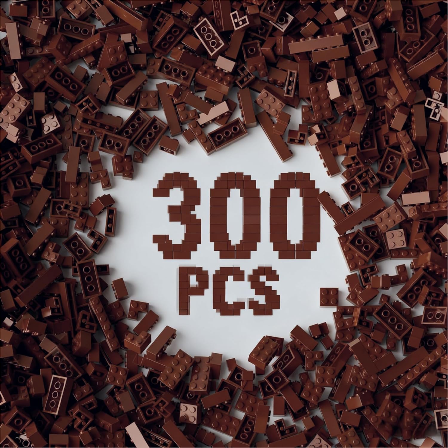 300Pcs Building Brick Bulk, Green Bulk Bricks with 5 Sizes, Compatible with Lego and Parts and Pieces, Creative Halloween Christmas Building Block Toys for Boys Girls Ages 6 7 8 9 10 Years Old