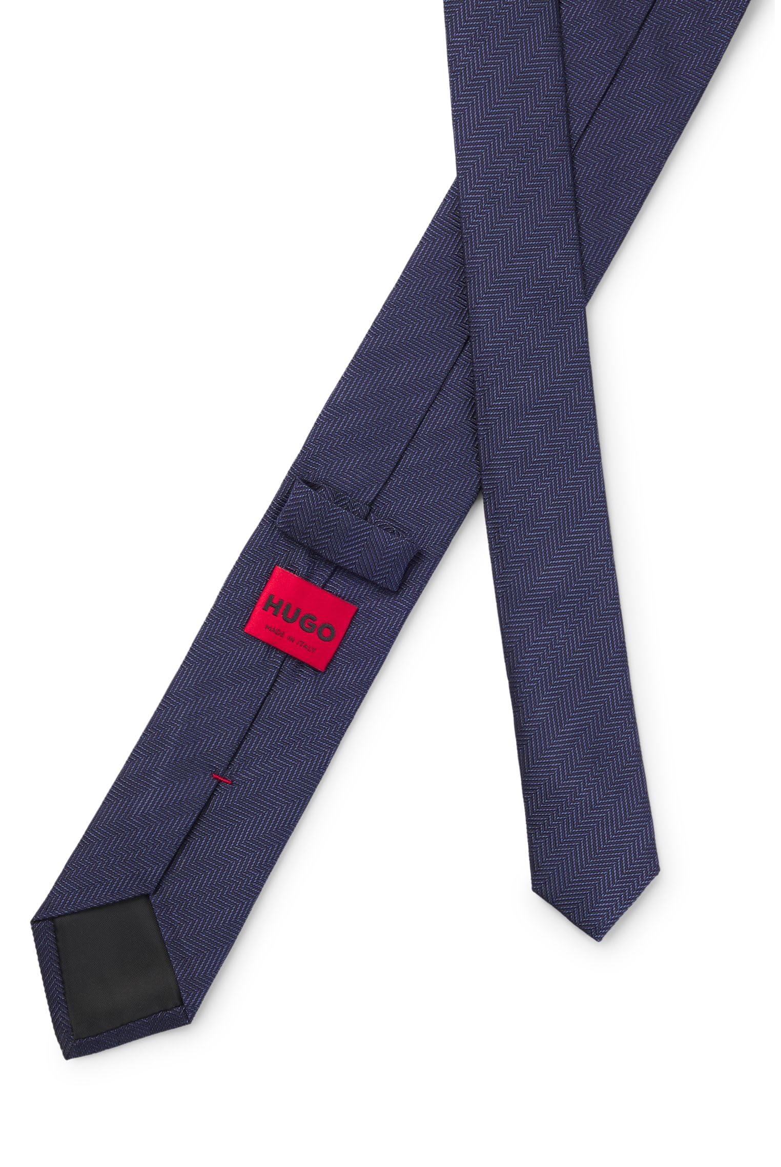 HUGO Herren Tie cm 6 Krawatte aus Seide mit Jacquard-Web-Dessin Dunkelblau Stck