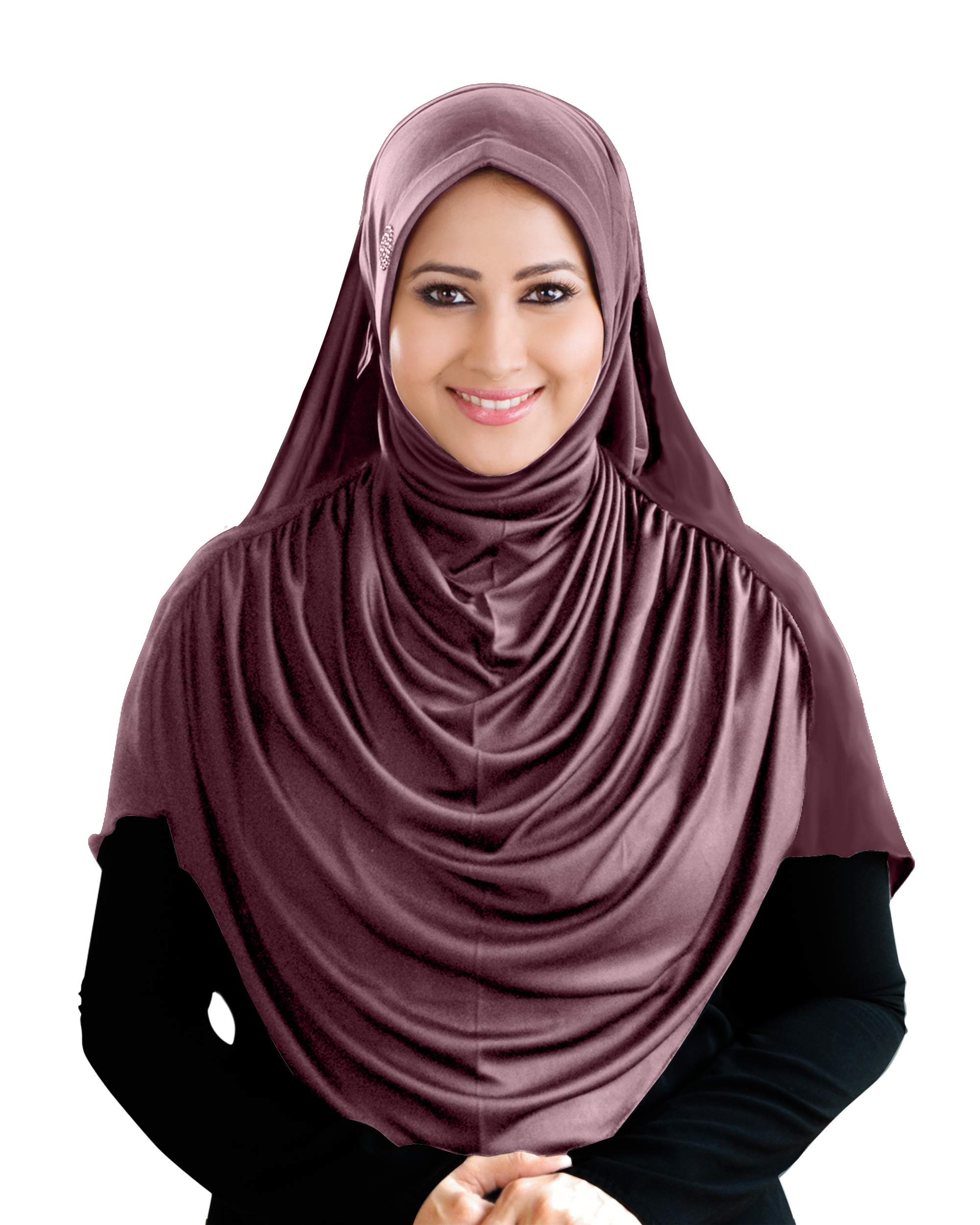 Hijab's Modest Women's Stylish Fleeted Polycotton Feel-Good Fabric Faeezah HIJAB (Coffee, X-Large)