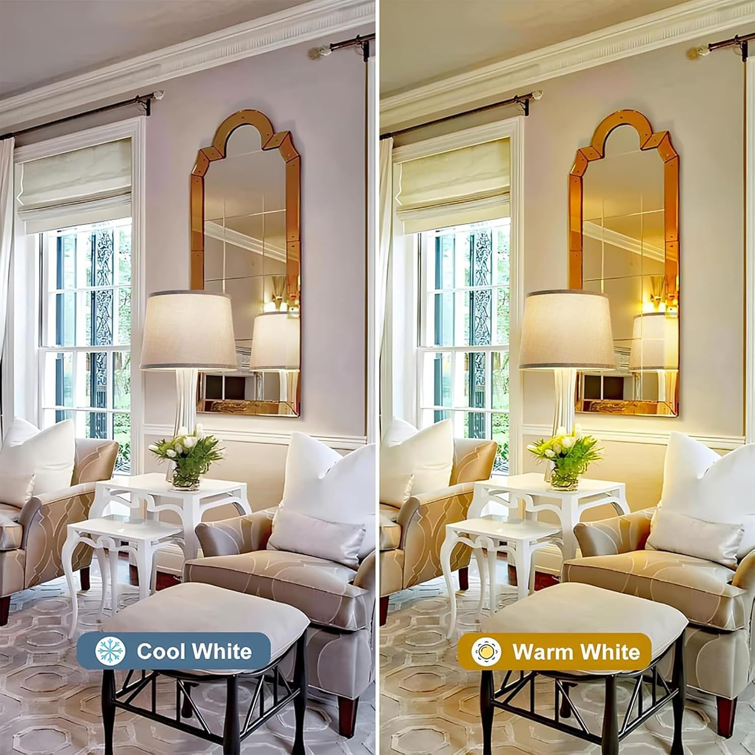 Fabric Lampshades Set of 2, Drum Lampshades for Table Lamps, Floor Lamps with 8 in Vertical Harp Support, Hand Crafted Replacement (Linen)