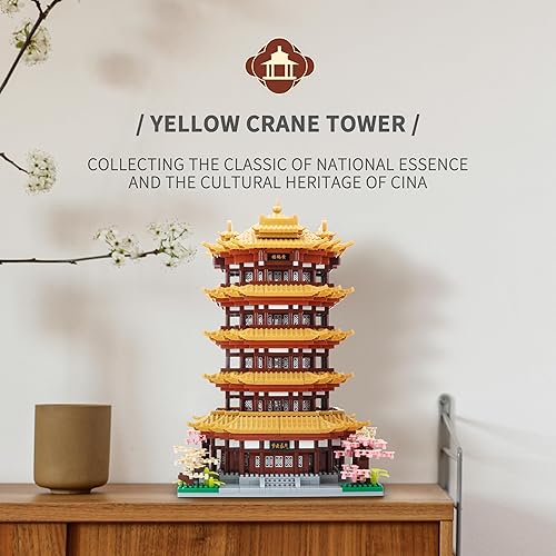 Miniatura 7 de Micro Building Blocks for Adults - Yellow Crane Tower, a Chinese Ancient Famous Architecture and Collection Decorative DIY Toys Gift Set for Teens