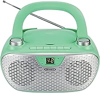 Vista 2 de JENSEN CD-485-GR CD-485 Reproductor de CD estéreo portátil de 1 vatio con radio AM/FM (verde)