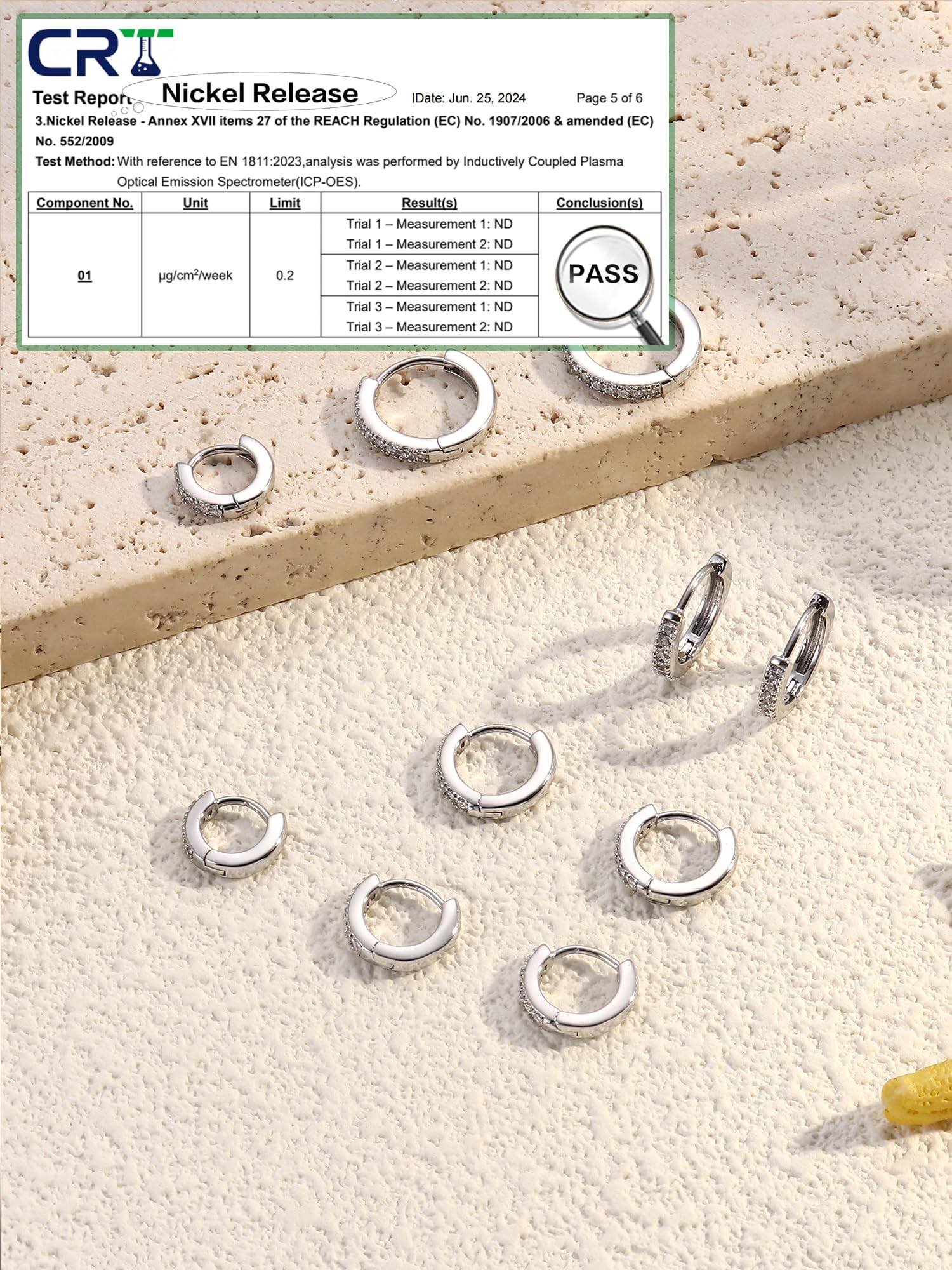 FIOROYAL 5Paia Orecchini Cerchio Argento 925 per Donna - Set Orecchini Cerchio Piccoli, Placcato Oro 14K Piccoli Orecchini Ipoallergenici Zirconi Cubici Orecchini Cerchio per Ragazze 6/7/8/9/10mm