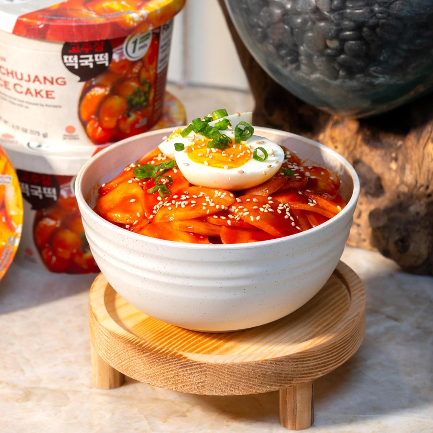 Jayone Cup Tteokbokki, Korean Rice Cake Street Food Snack, Quick & Easy to Cook, Microwavable, Original Spicy Flavor (6 Cups)