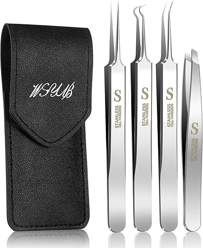 WSYUB Pinzas profesionales para puntos negros, herramientas para quitar puntos negros,Kit de depilación encarnada