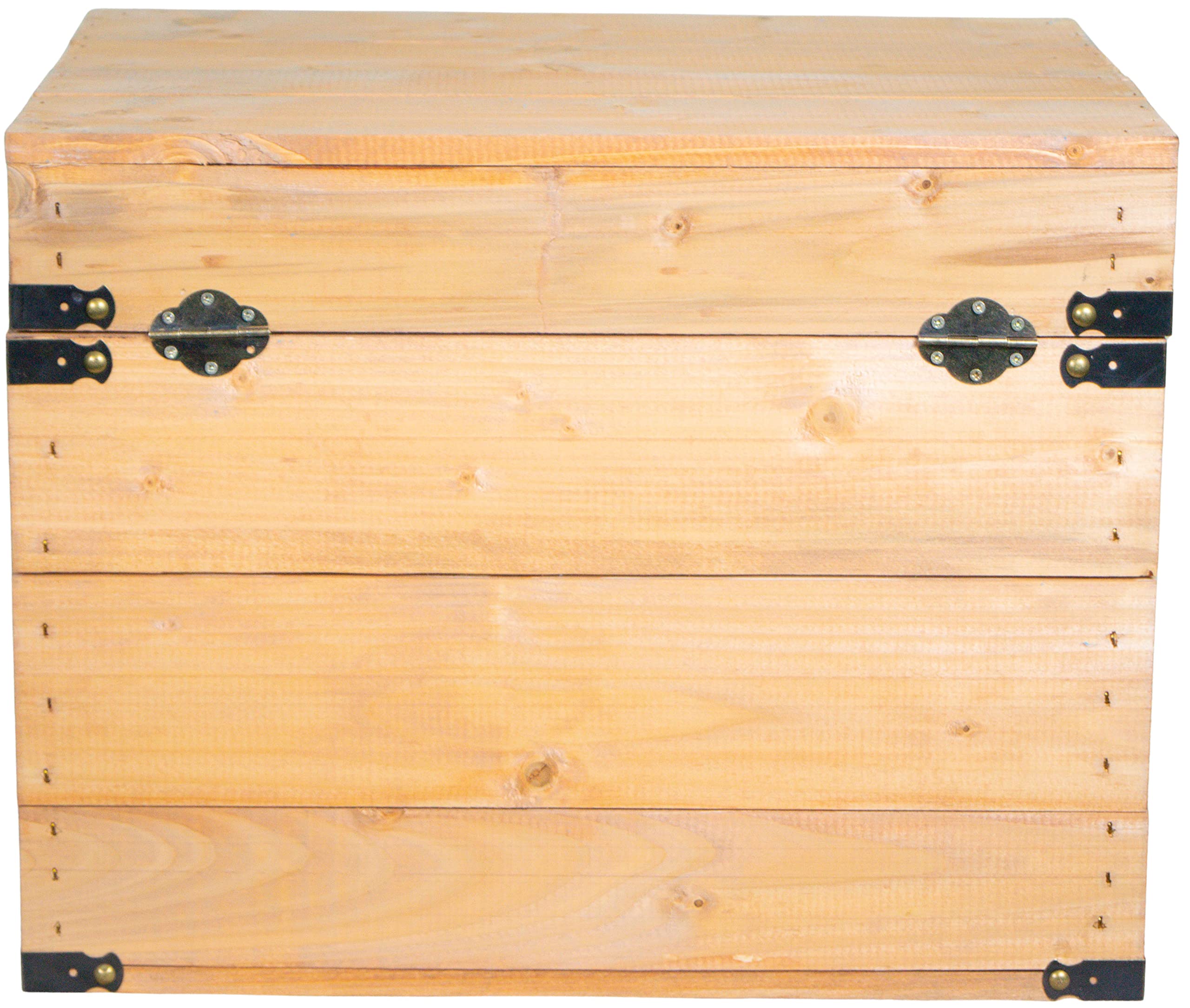 Kistenkolli Altes Land Holztruhe Geschenk-Box mit Deckel Schatzkiste Maße 45x35x35cm groß Holzkiste Truhe Schatztruhe groß Holzkiste mit Deckel (Ocker)
