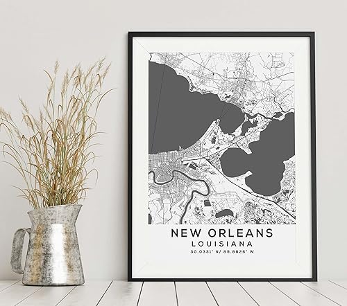 Miniatura 6 de Mapa de Nueva Orleans, Luisiana, Light 2 (8x10)