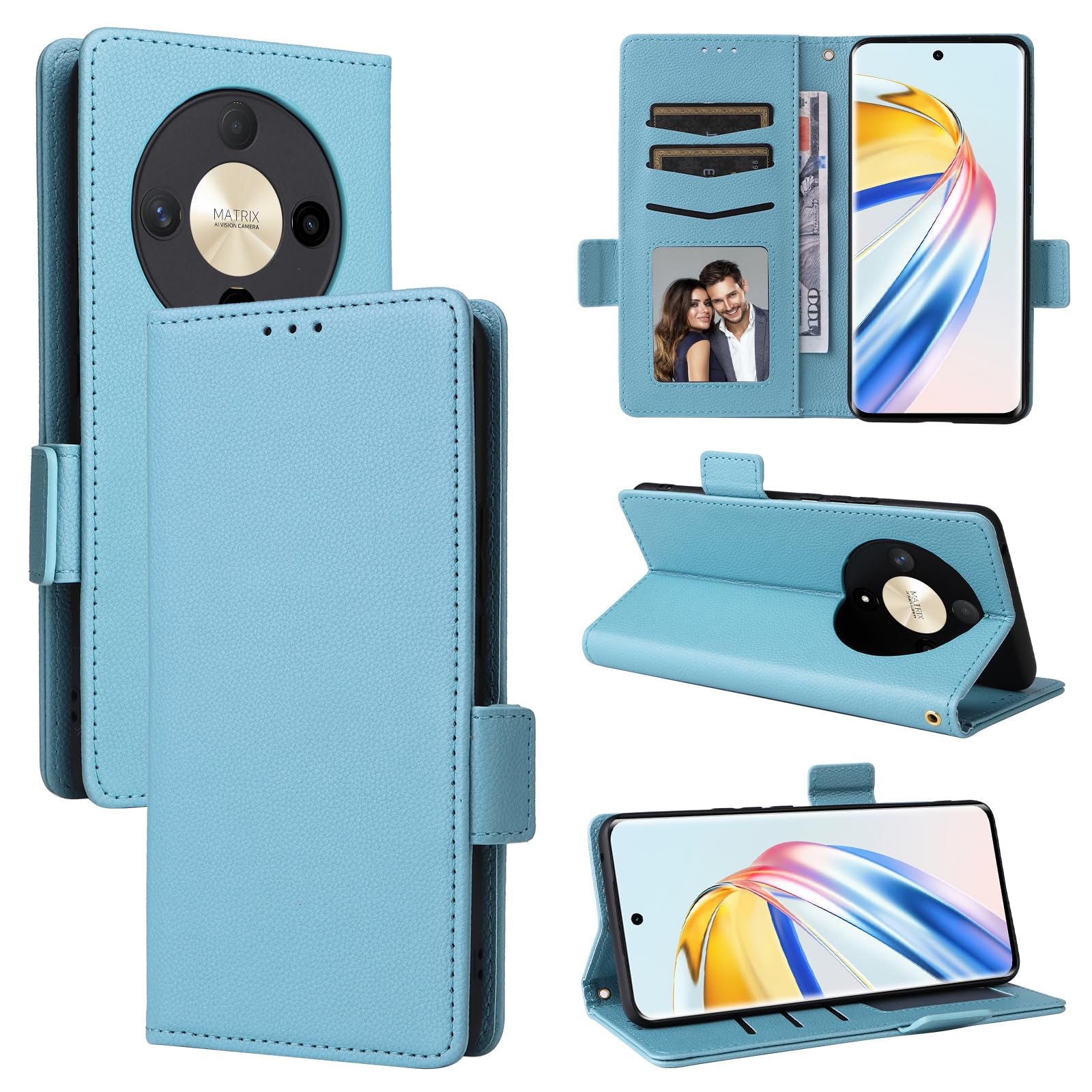 BELLA BEAR Honor Magic 6 Lite 5G Phone Case, Magnetic Flip Leather Wallet Case, Kickstand Case