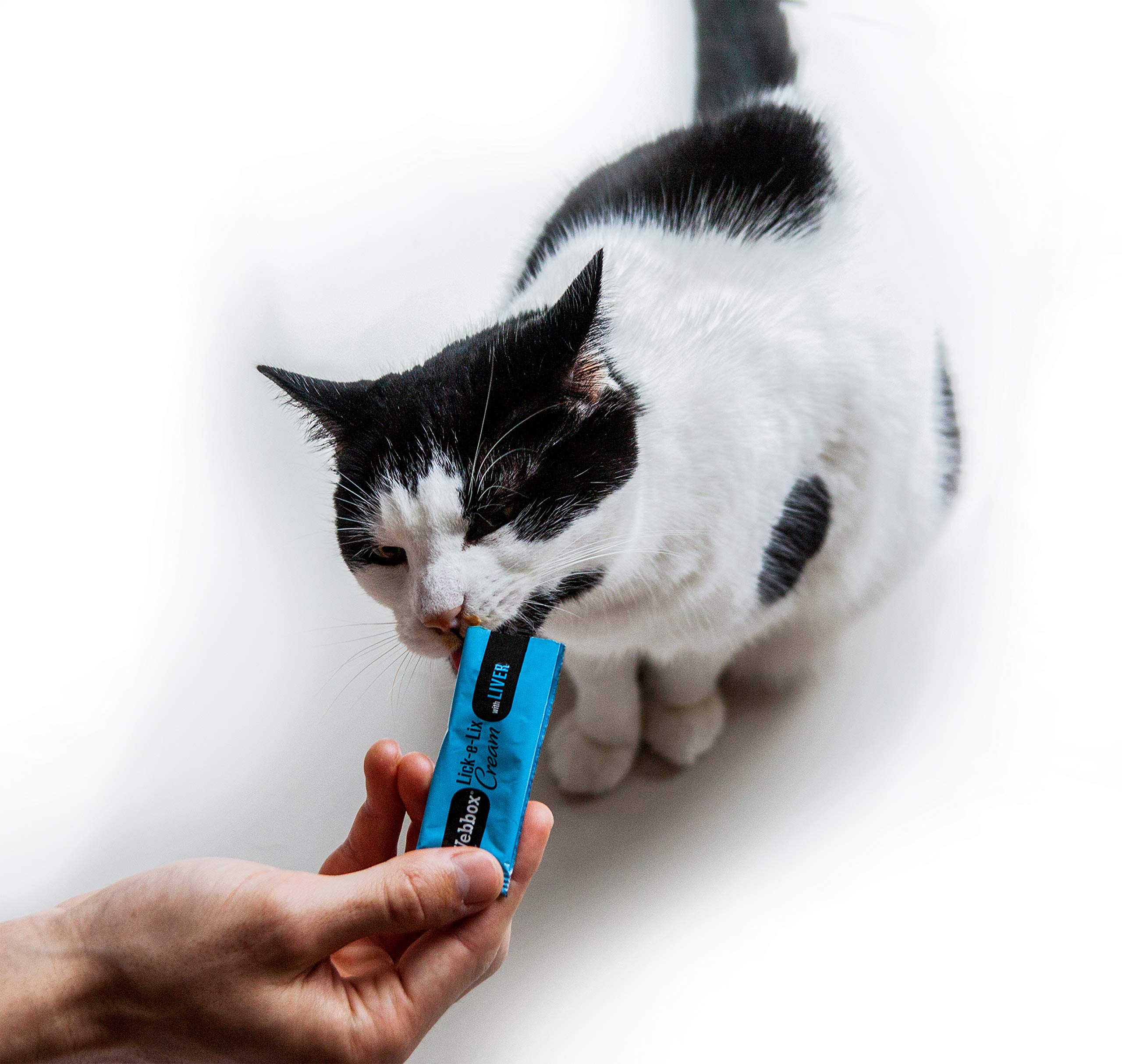Webbox Lick e Lix Creme mit Leber-Katzenleckerlis, 5 Stück, 17 Stück, leckere und nahrhafte Beutel – Verpackung kann variieren