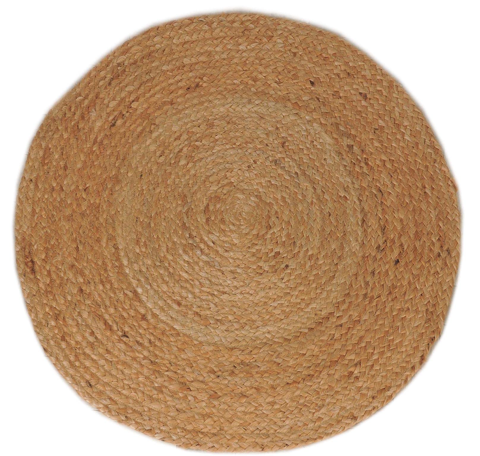 Atout Ciel - Alfombra Redonda de Yute Natural, 80 cm, Color Beige