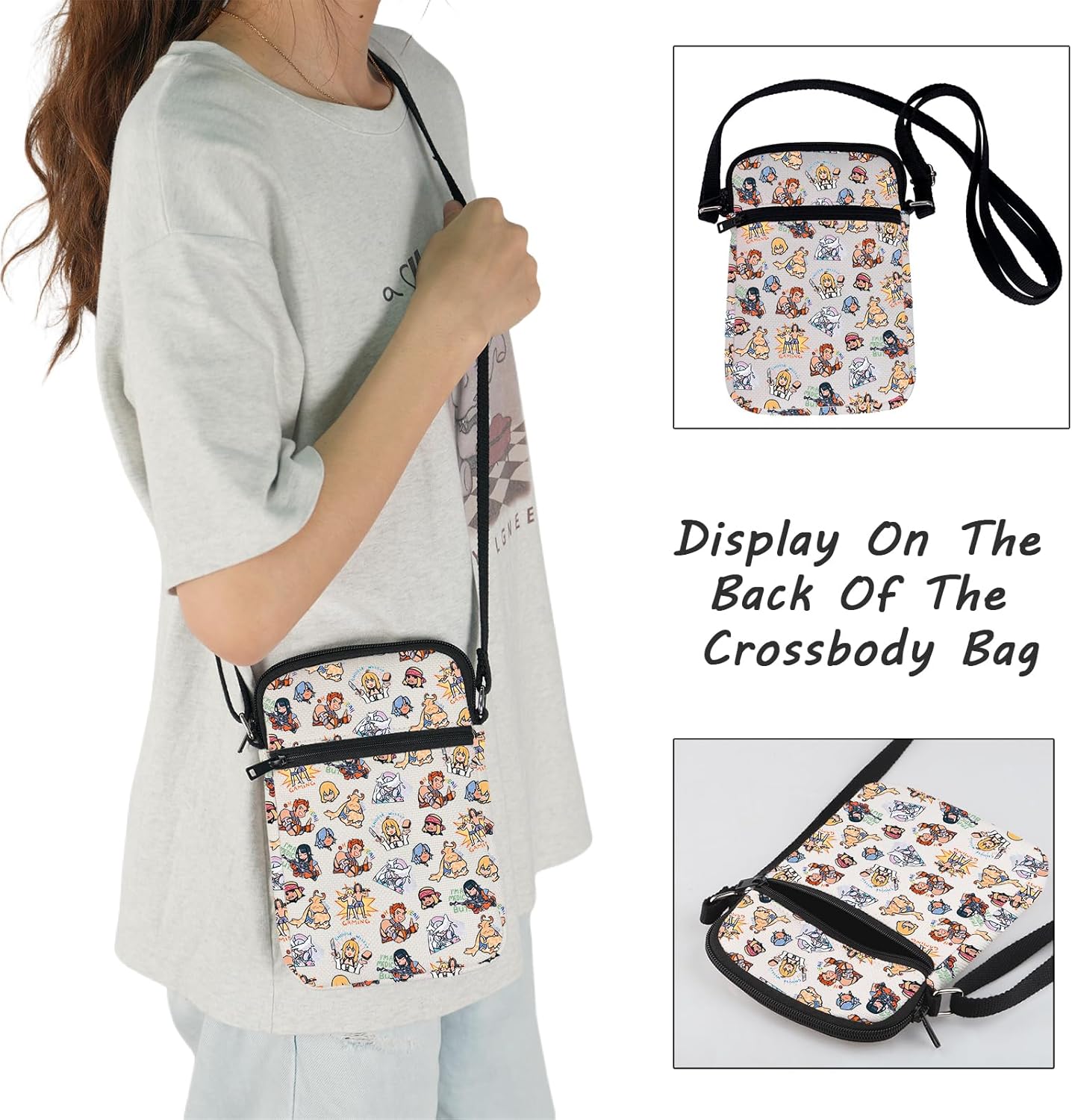 JXGZSO Video Game Inspired Crossbody Bag Game Player Gift Anime Game Themed Crossbody Bag - Image 4