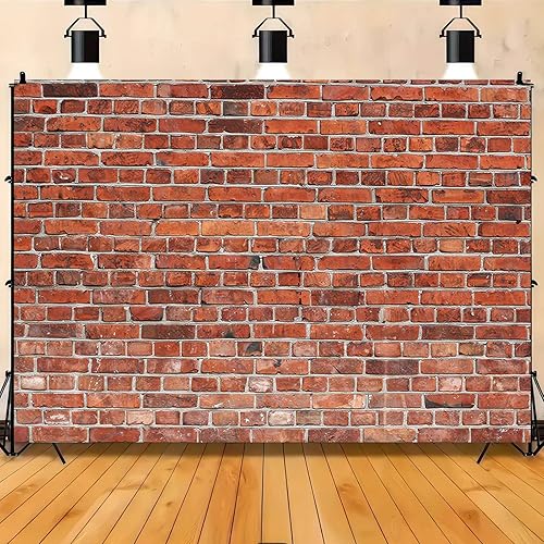 Miniatura 3 de Telón de fondo de fotos de pared de ladrillo retro rojo, tela de poliéster, fondo de fotografía de ladrillo, decoración de chimenea, baby shower,