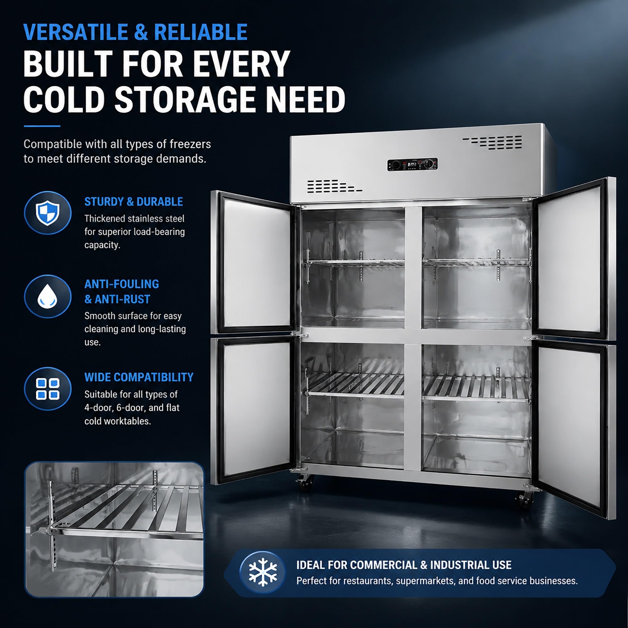 Genérico Estante del Estante del refrigerador del Acero Inoxidable, Comercial del congelador