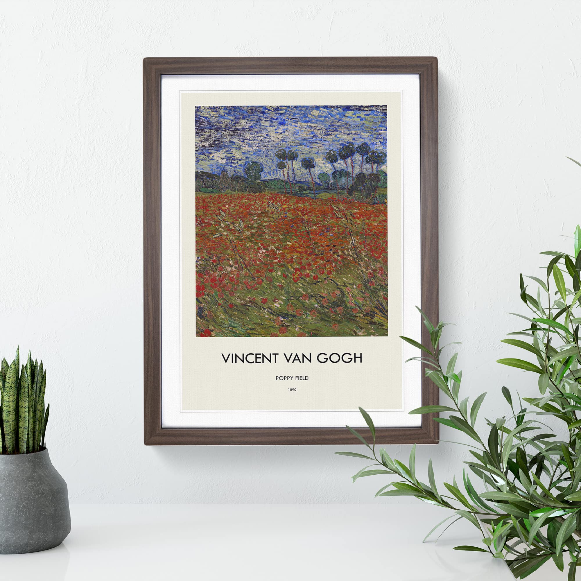 Poppy Field By Vincent Van Gogh Exhibition Museum Painting Framed Wall Art Print - Image 2