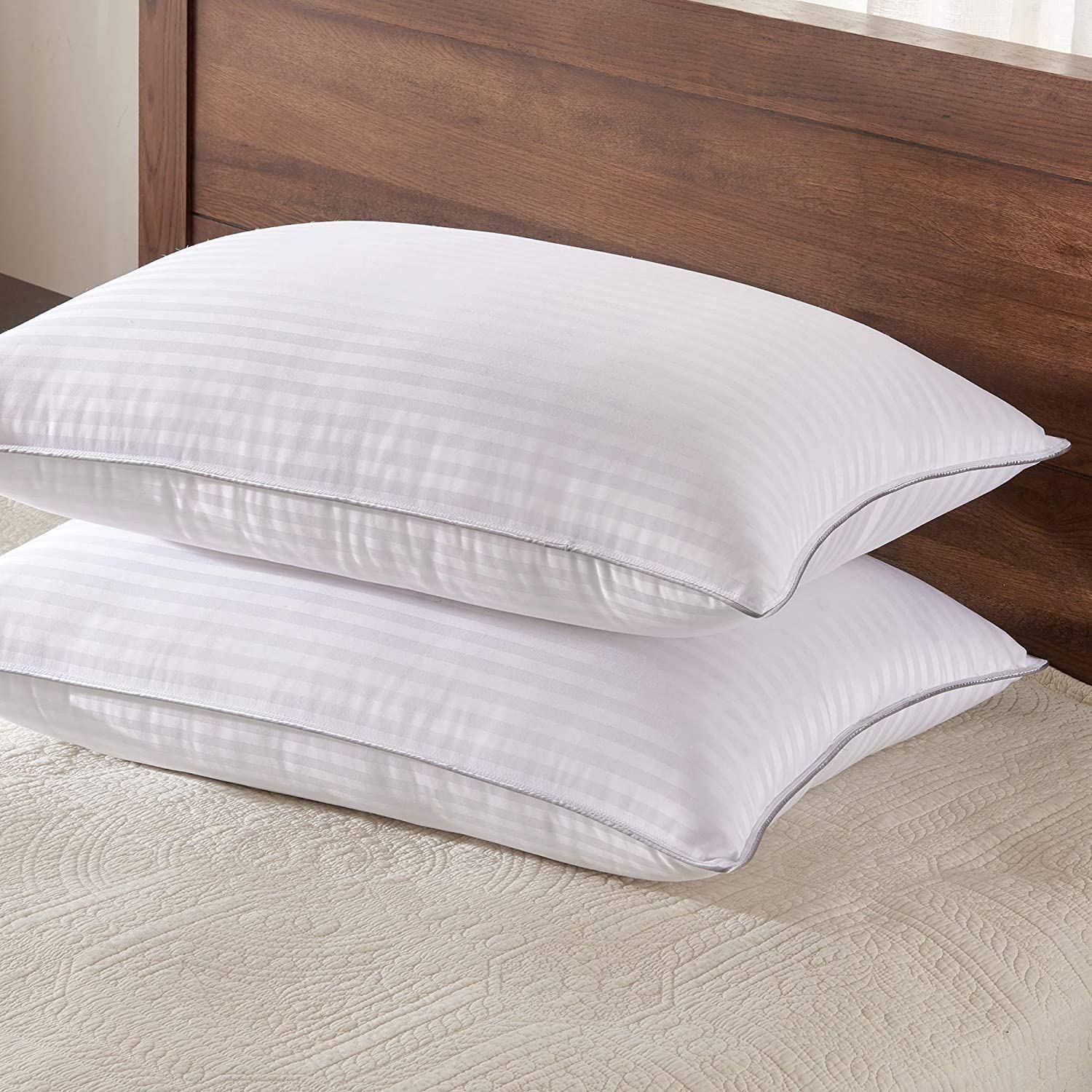 Kwality Dreams Standard Pillows for Sleeping | 1 Pack Hotel Quality | Hypoallergenic Down Alternative Microfiber Filled Pillow | Soft and Supportive Gusseted (17 * 27 inch, White Sattin) (B0B2WF57WZ) Amazon Price History, Amazon Price Tracker