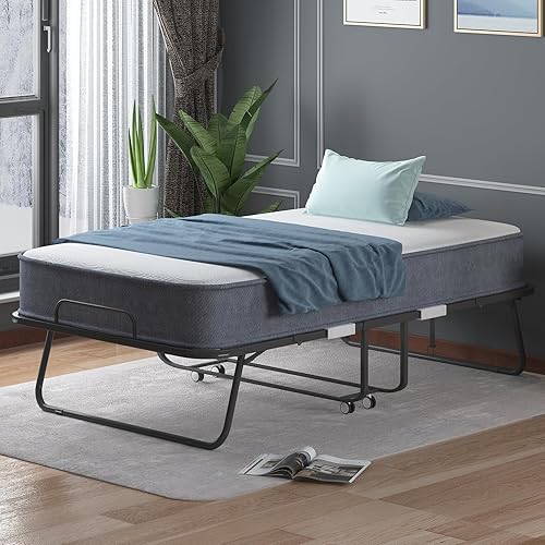 Miniatura 2 de BALUS Cama plegable con colchón para adultos, cama plegable de 75 pulgadas de largo x 38 pulgadas de ancho con colchón de espuma viscoelástica de 5