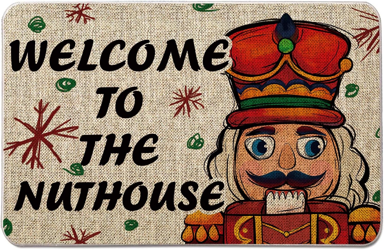 Nutcracker Doormat Christmas Doormat Nutcracker Christmas Decor Outdoor Rug Decorative Farmhouse Home Kitchen Entrance Rug 17 x 27 Inch