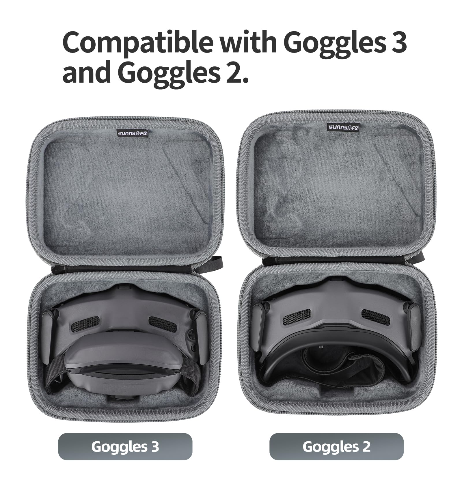 RC GearPro Goggles 3 Tragetasche mit Karabinerhaken Stoßsicher Hartschalenkoffer Reisetasche Tragbar Schutzhülle Handtasche für DJI Avata 2 Goggles 3 / Avata Goggles 2