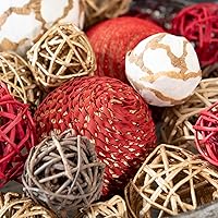 Vista 6 de ANDALUCA Bolas decorativas para decoración del hogar (oro rojo)