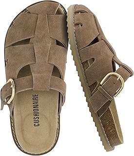 CUSHIONAIRE Benson Fisherman Sandals for Women – Suede Slip On Closed Toe Womens Clogs with Memory Foam Cork Footbed and A Price In India