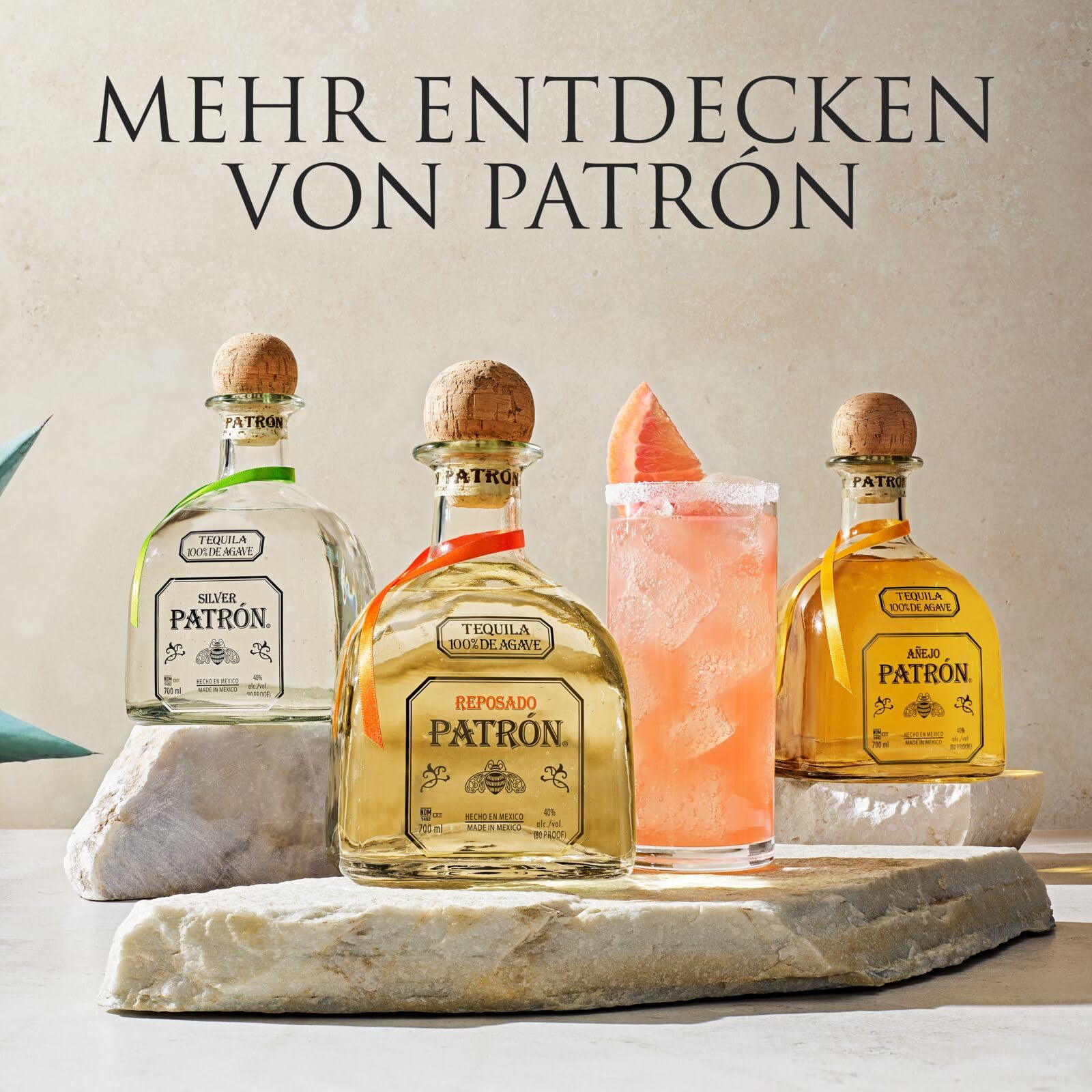 PATRÓN Reposado Premium Tequila 40% Vol. 70 cl 100% blaue Weber-Agave Mexiko handdestilliert Eichenfass gelagert