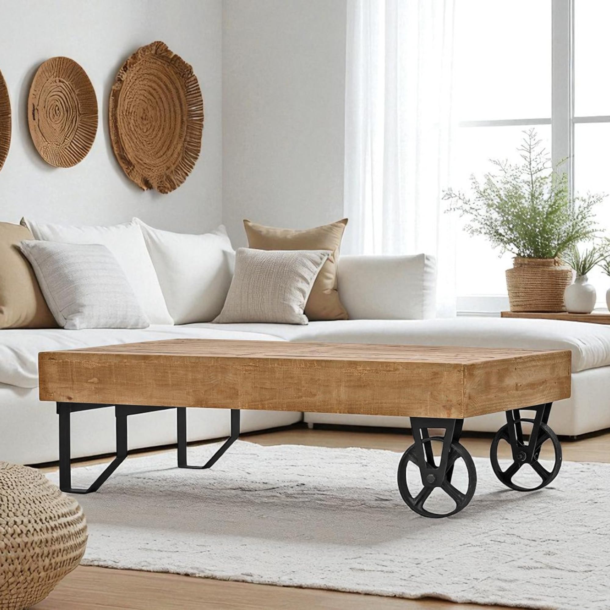 The Attic Montan Centre Table|Coffee Table for Living Room|Solid Wood Centre Table|Natural Matte Finish