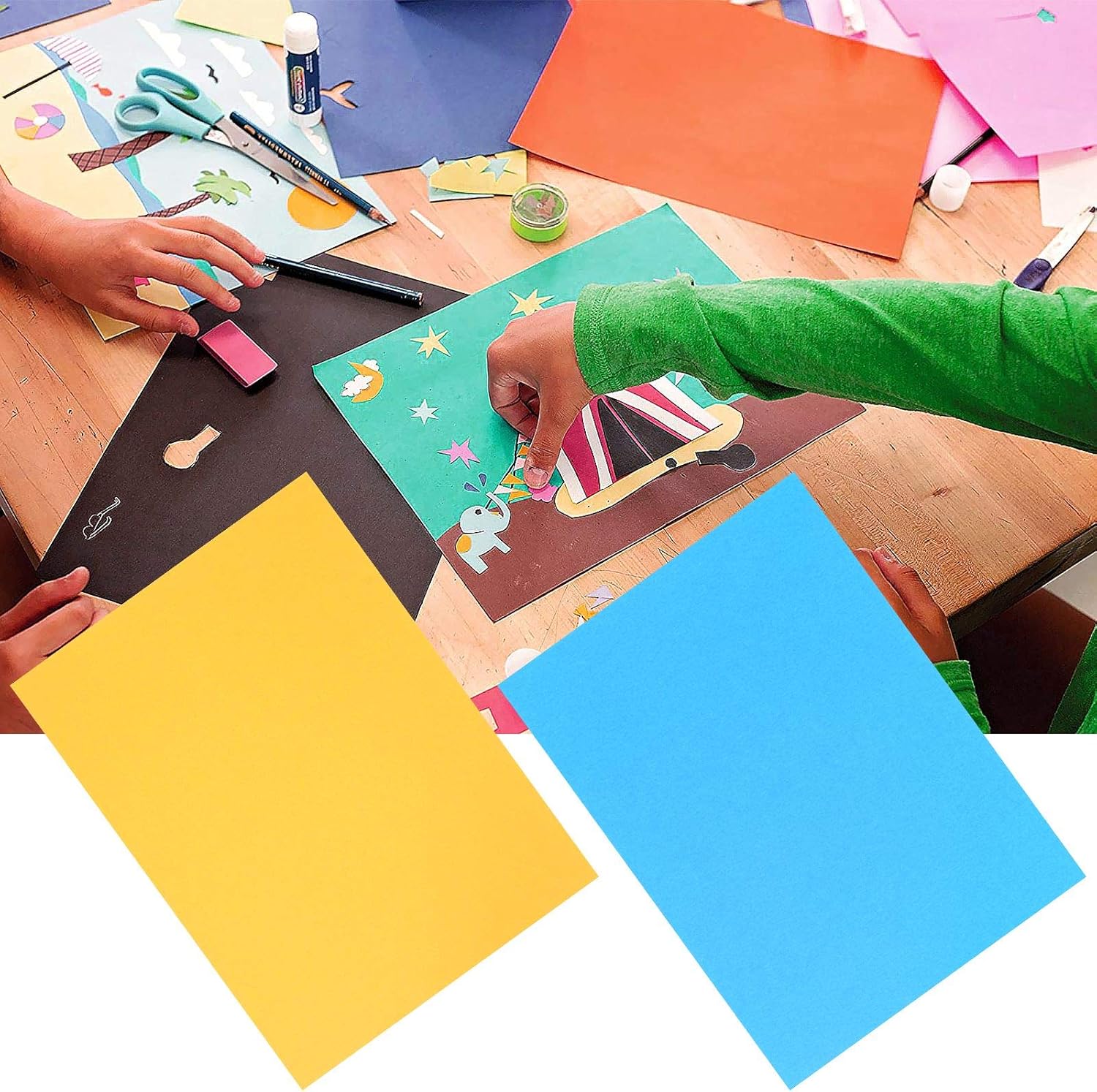 Colored Construction Paper 100 Sheets 8.5 x 11inch Colored Craft Paper Copy Paper A4 Construction Paper Candy Handmade Folding Paper for DIY Art Craft (10 Colors)