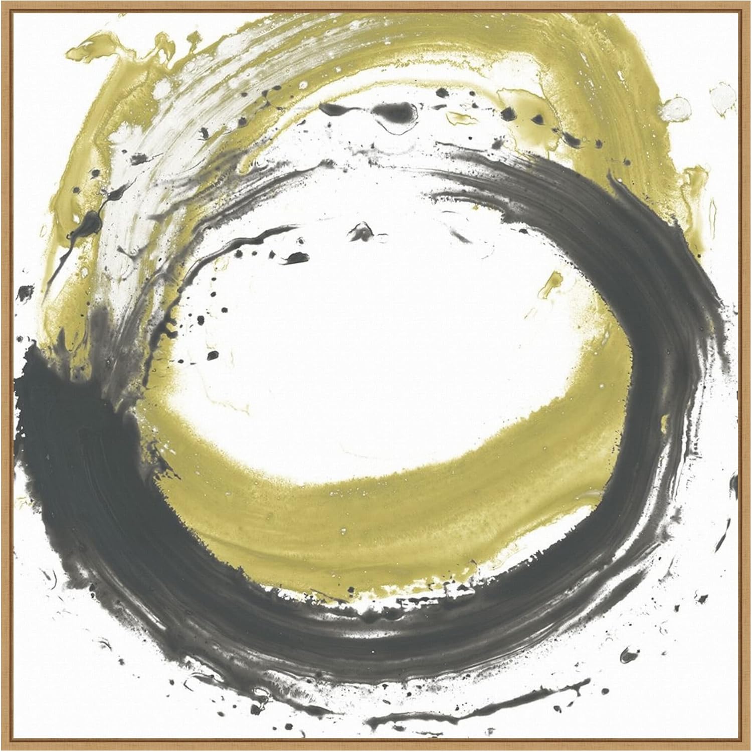 Amanti Art Framed Canvas Wall Art 30x30 Circular Reaction III by June Erica Vess, Framed Wall Art Canvas, Abstract Artwork, Modern Decor, Large Poster Painting for Living Room, Bedroom, Bathroom,