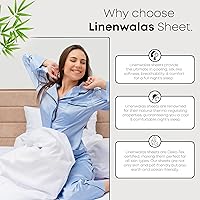 Vista 7 de Linenwalas - Sábana bajera de bambú, con bolsillo profundo, elástico y seguro, ropa de cama suave y refrescante perfecta para el cuidado de la piel
