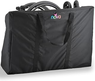 nova - Extra Large Mobility Travel Bag - Universal Carrier for Rollator Walkers, Folding Wheelchairs, and Transport Chairs - Durable Water-Resistant Storage Bag with Long Handles and Dual Zippers