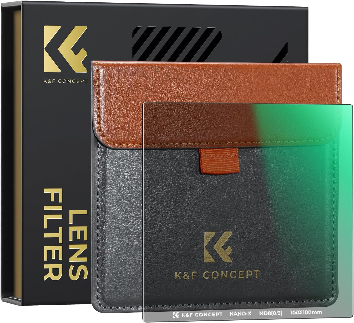 K&F CONCEPT 100 x 100mm ND8 (3-Stop) Square Filter Ultra Slim HD 28 Multi-Layer Coatings Neutral Density Import AGC Optical Glass