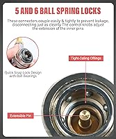 Vista 5 de YAKEFLY AC R134A Adaptador de Conector R134a Conector rápido de 1/4 de pulgada con juego de manómetro, adaptadores de acoplador rápido ajustables
