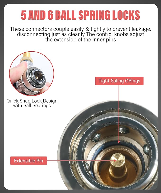 Kit de Adaptadores Rápido R134a 1/4 Pulgada para Sistema AC Automotriz miniatura 5