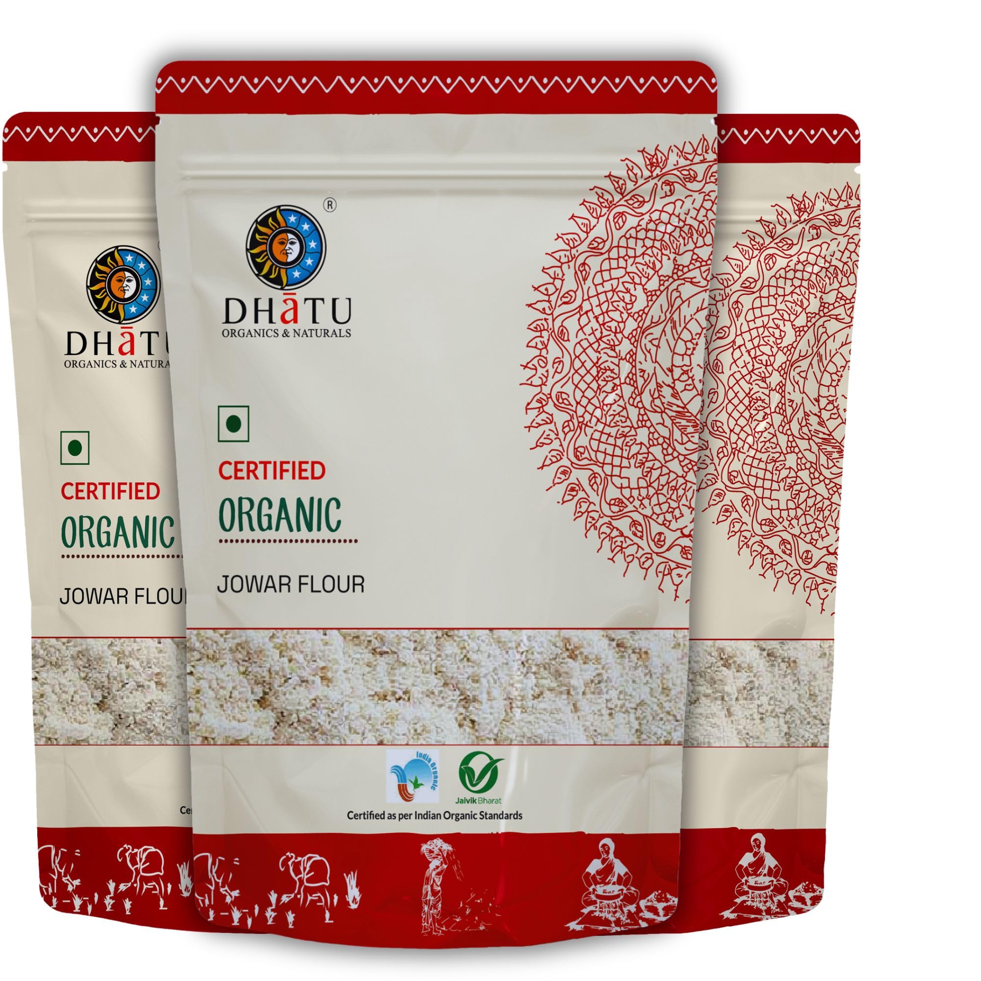 Dhatu Organics Jowar Flour, 500g (Pack of 3)