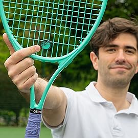 Get A Grip - Custom Tennis Racket Grip Tape - Anti-Slip/Quick-Drying Tennis Overgrips - Precut Badminton Racket Grip with Finishing Tape (Spray & Play, Dampeners)