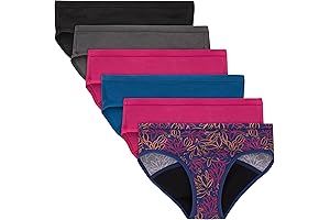 Girl's Comfort, Period. Boyshort & Hipster Period Underwear, Moderate Protection, Multi-Pack