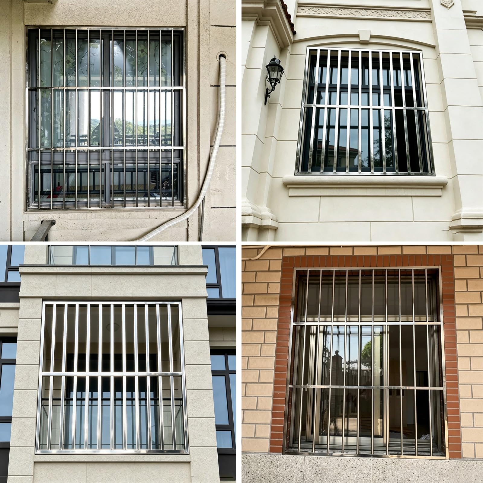 Inferriate Per Finestre Barra Di Protezione Resistente Alle Intemperie | Cancello Di Sicurezza Antiruggine Per Finestre, Altezze 65-180 Cm, Facile Da Installare, Previene Le Cadute