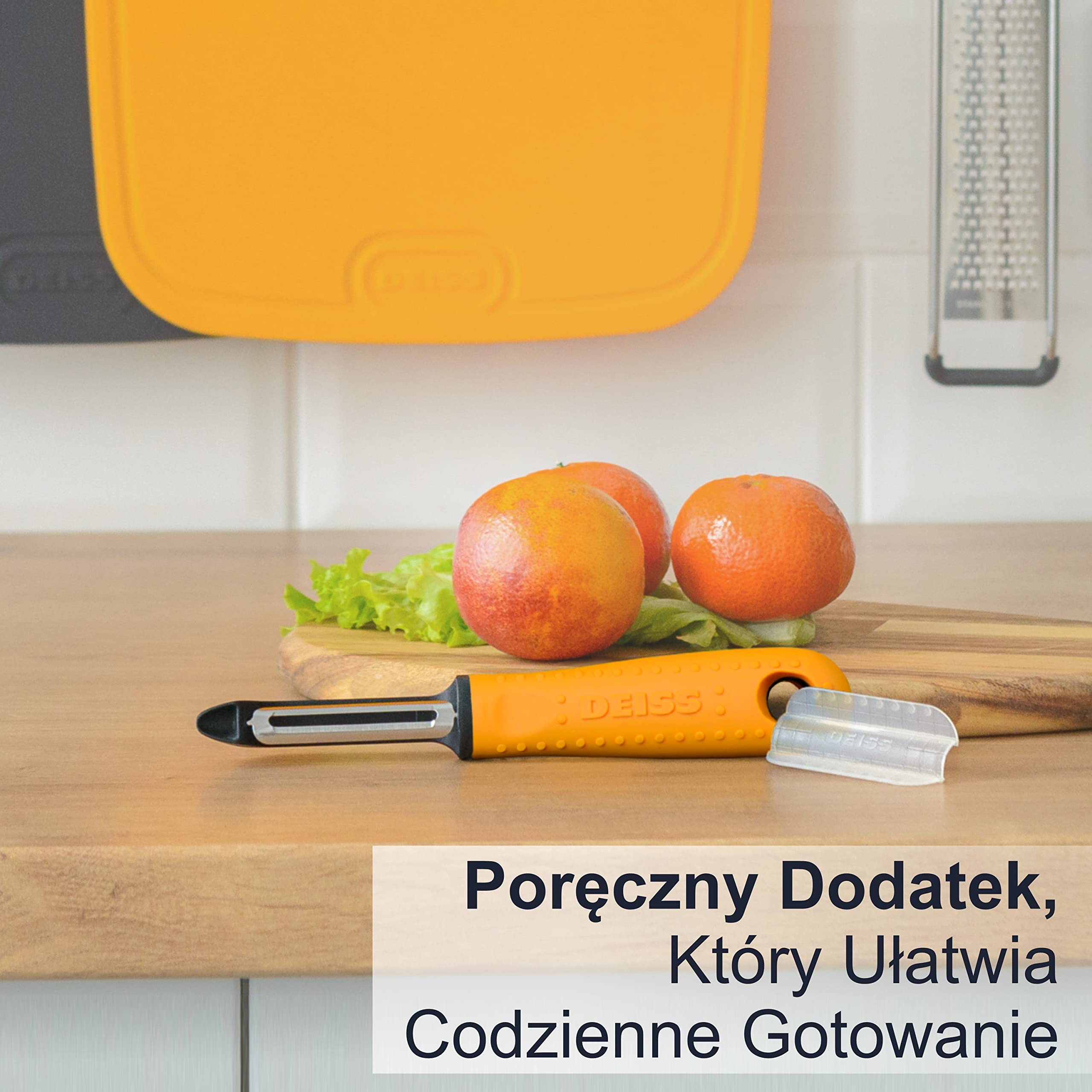 Obrotowa obieraczka do warzyw Deiss PRO, Ostra obieraczka ze stali nierdzewnej z wygodnym antypoślizgowym uchwytem, Kuchenne obieraczki do ziemniaków, owoców, marchwi, jabłek, warzyw, wytrzymałe