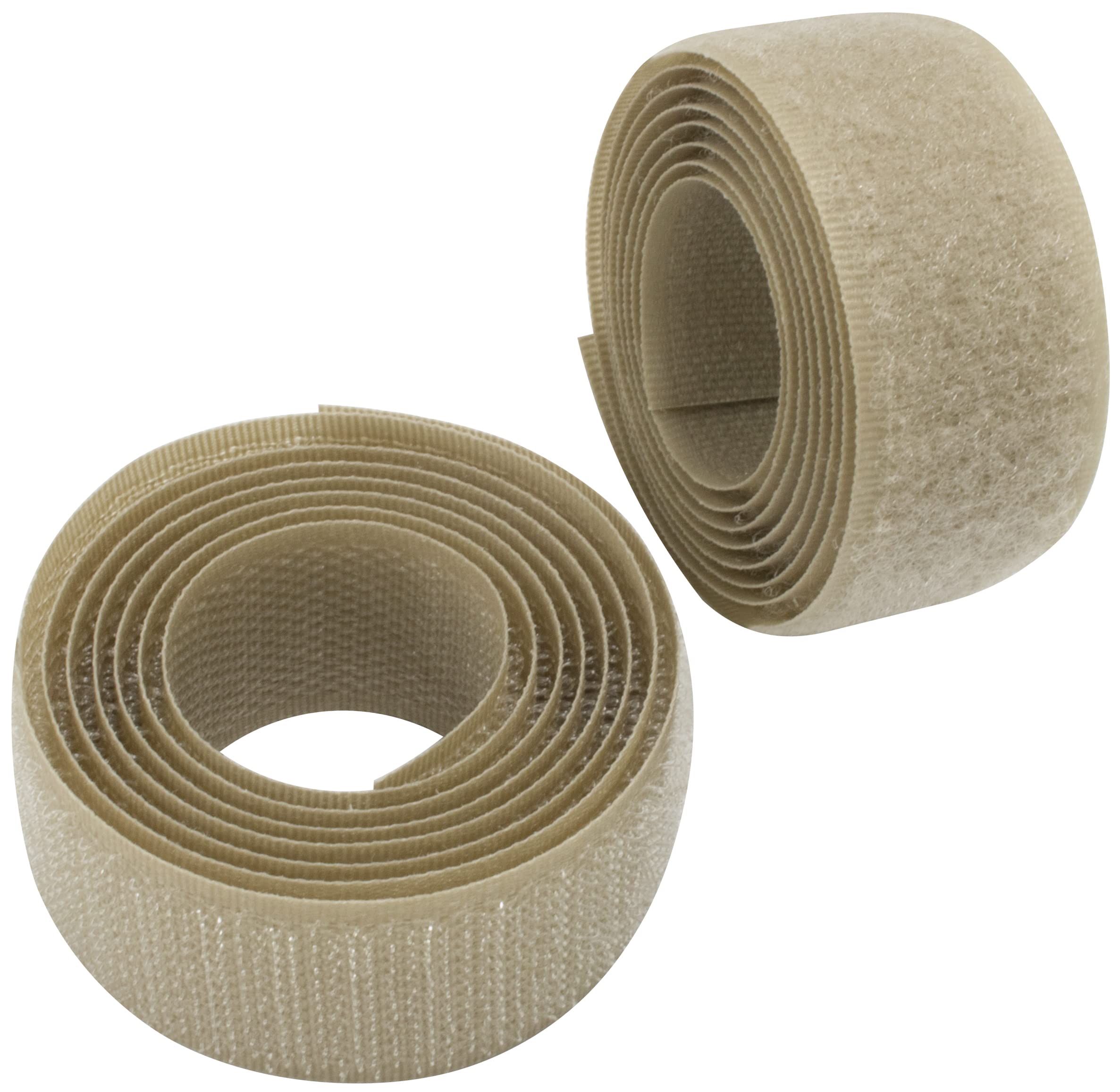 AERZETIX Bande scratch 25 mm 1 mètre auto-agrippant serre câbles ruban attache sangle beige foncé polyamide polyester