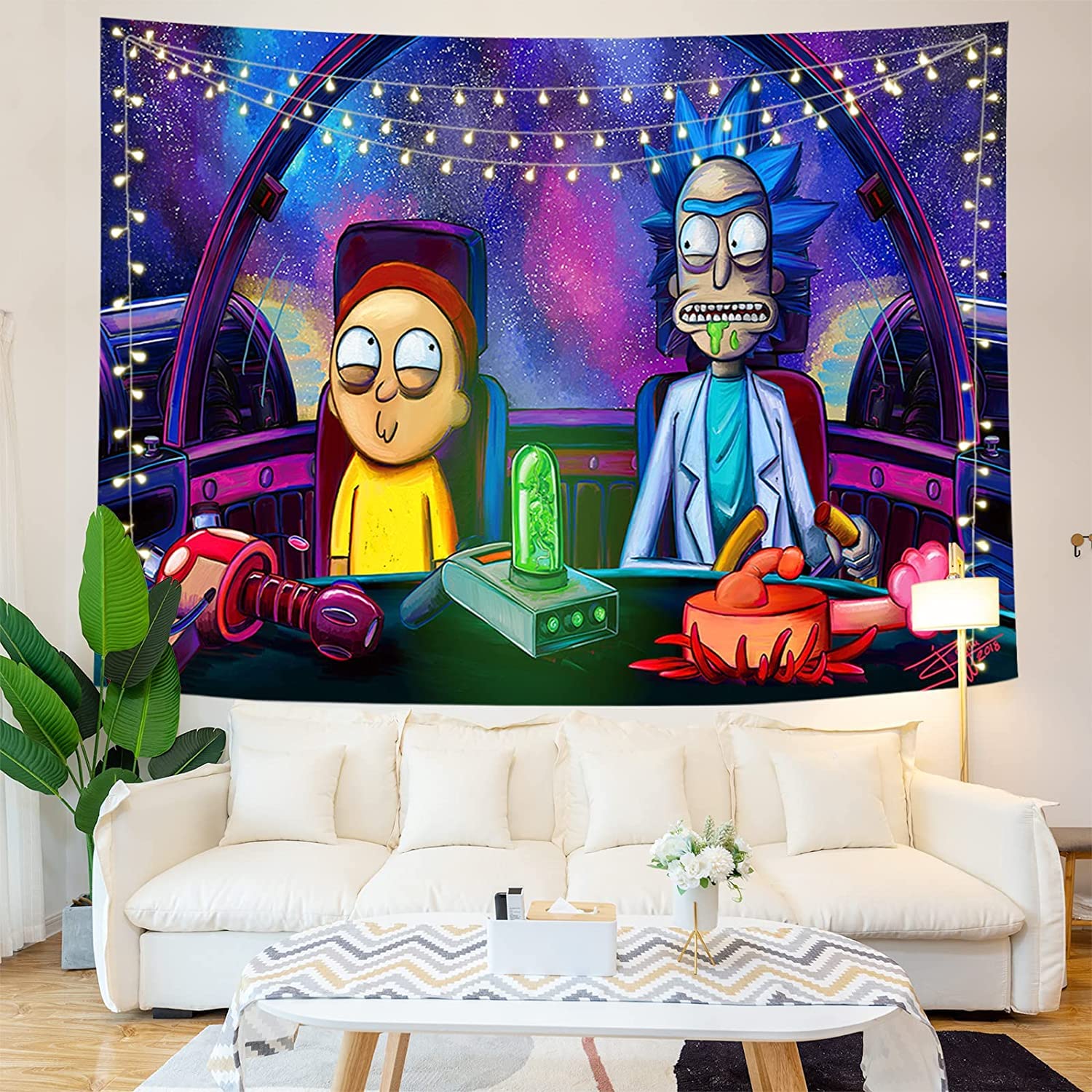 Row&Keep Rick Morty Tapestry, Anime Tapestry, Aesthetic Tapestry  display picture 1