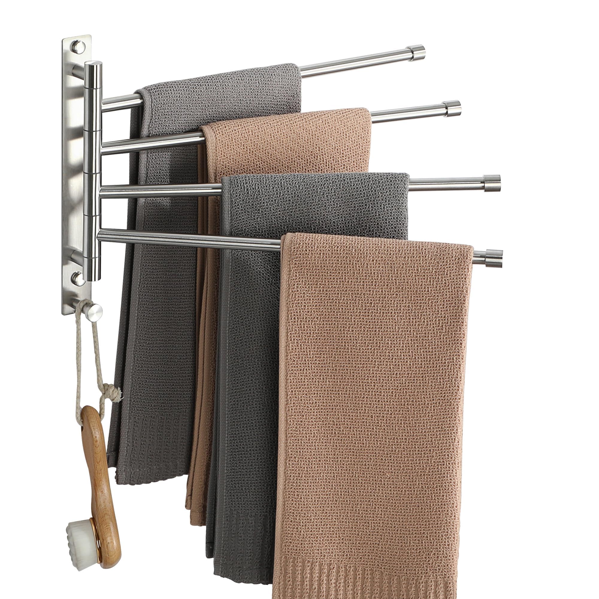 Porte serviette mural compact de 37.5 cm pour sécher 4 serviettes à la fois