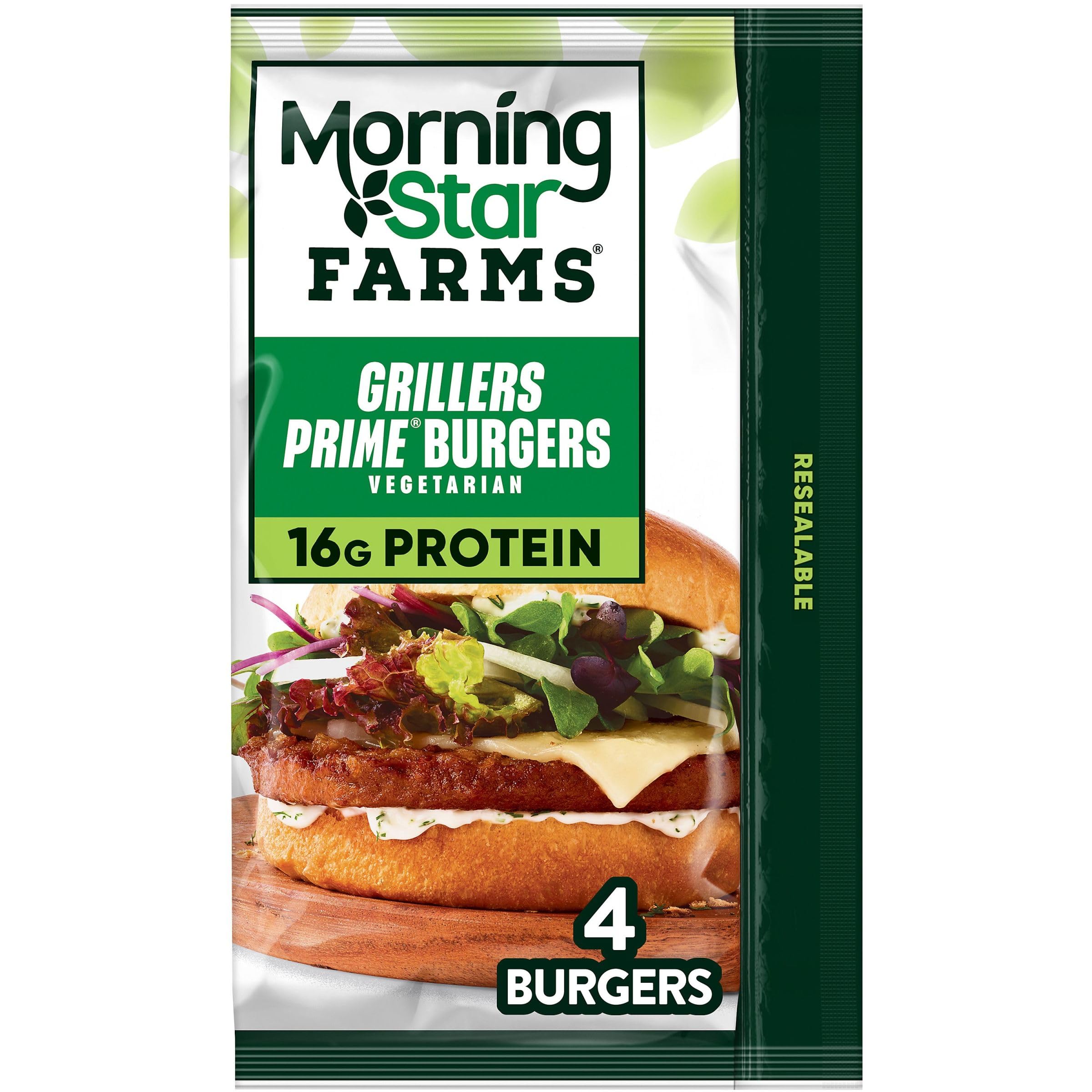 Veggie Burgers, Vegetarian Meat, Grillers Prime (4 Count)