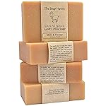 4 Goat Milk Soap Bars with Honey - Handmade in USA. All Natural Soap, Unscented, Fragrance Free, Fresh Goats Milk. Wonderful for Sensitive Skin and Babies. SLS, Paraben, GMO-Free
